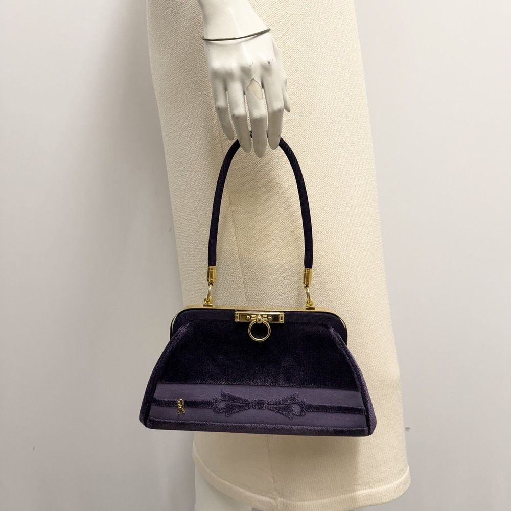 Vintage Roberta di Camerino Bag Purse Purple Velvet Rare Design Color & Style - Picture 2 of 15